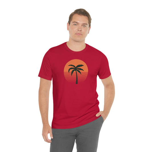 Sunny Palm Tree Unisex Jersey Short Sleeve Tee